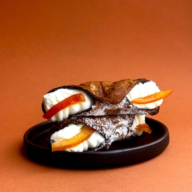 Cannoli filled with sheep ricotta.